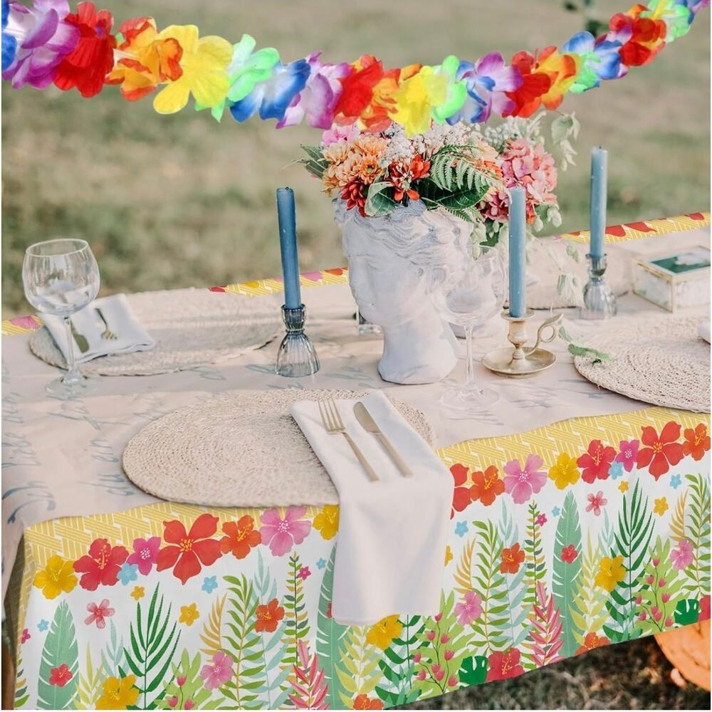 Luau Party Supplies Kit for 25 Hawaiian Party Disposable Plates, Cups, etc. S19 - Picture 6 of 8